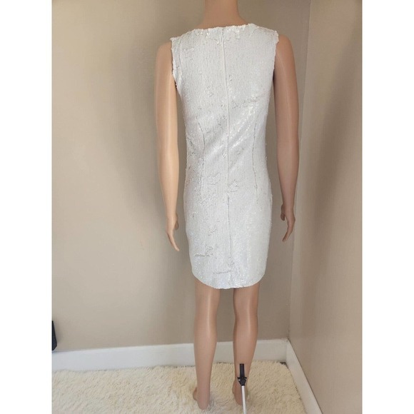 NWOT L'agence v-neck Sequin Mini Dress Size 2 White - Picture 4 of 10